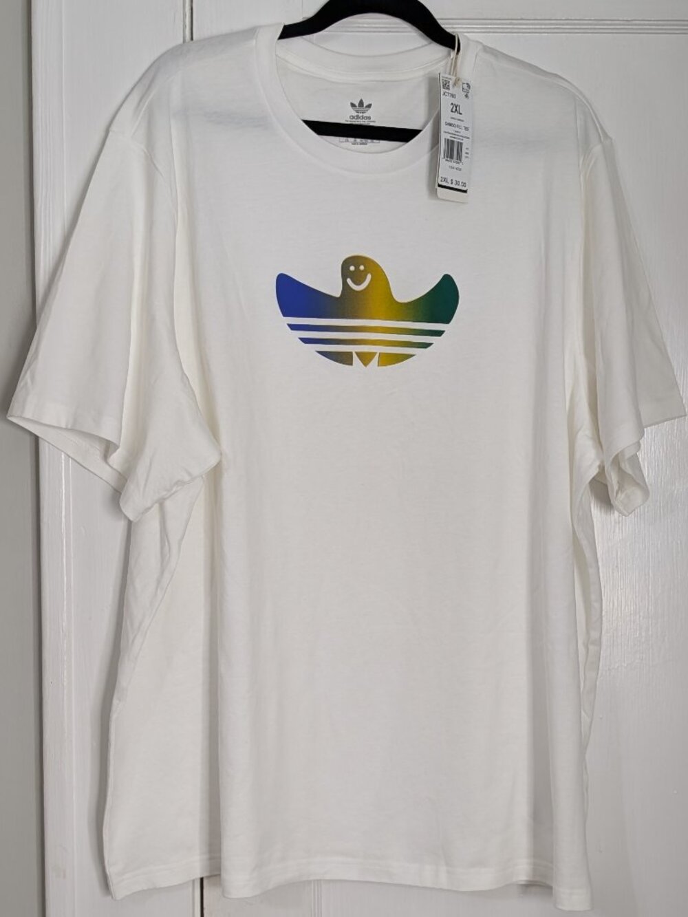 Adidas Skateboarding White Shmoofoil Shmoo Fill T-Shirt Men's 2XL Short Sleeve
